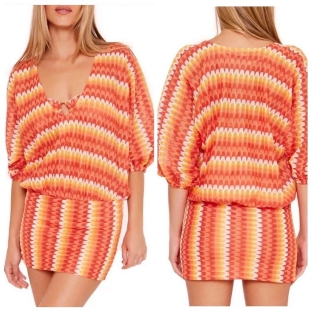 Trina Turk Swim & Spa Sunray Tunic Swim Coverup Dress L/XL NWT - Picture 12 of 13